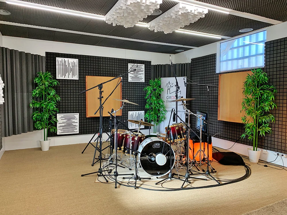 Acoustically treated drum recording room - professional studio