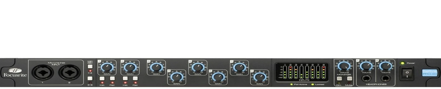 Focusrite Saffire Pro 40 - standard audio interface included with drum recording service